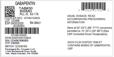 Label (50228 178 05 Gabapentin 800mg 67046 1536 30)